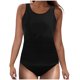 thumbnail image 2 of Traje de baño de bikini liso sin mangas para mujer, traje de baño push-up acolchado, conjuntos de blusa de traje de baño de poliéster para mujer, 2 of 4