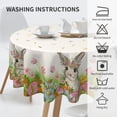 thumbnail image 4 of Spring Easter Round Tablecloth 60x60 Inch Cute Bunny Eggs Watercolor Floral Decorative Table Cloth Washable Polyester Fabric Farmhouse Holiday Tablecloths for Home Kitchen Party Dinner Decor, 4 of 6