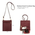 thumbnail image 3 of Bandolera Idesort Fashion de piel sintética de color rojo oscuro, 3 of 7