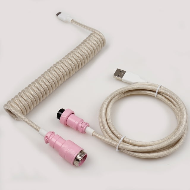 5 Pin Gx16 aviator Coiled Cable Mechanical Keyboard Custom Usb c Coiled Cable Wire Pastel Cable