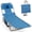 Blue, variant on Costway Patio Tanning Chair,Folding Beach Lounge Chair with 5-Position Adjustable Backrest Beige