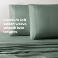 thumbnail image 3 of Cariloha Resort Bamboo Viscose 4-Piece Bed Sheet Set - Odor-Resistant, Sustainable, Hypoallergenic, Soft and Durable - Flat and Fitted Sheets and Two Pillowcases - California King - Ocean Mist, 3 of 7