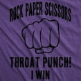 thumbnail image 2 of Womens Rock Paper Scissors Throat Punch T shirt Funny Sarcastic Humor Tee Girls Womens Graphic Tees, 2 of 7