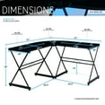 thumbnail image 4 of Techni Mobili Computer L-Shaped Desk with Tempered Glass Top, Black RTA-3805L-BK, 4 of 7