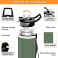 thumbnail image 3 of Motivational Water Bottle 32 oz with Straw, BPA Free Reusable Fitness Sport Bottle Perfect for Travel, School, Outdoors, and Gym Dark Green, 3 of 6