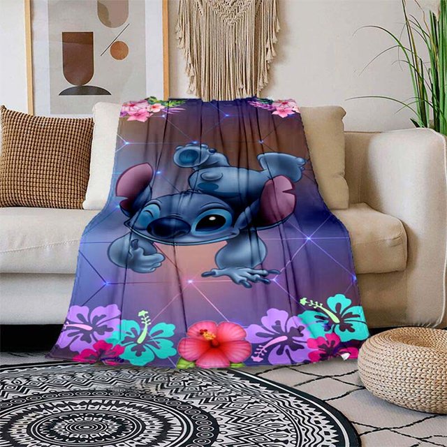 Disney Cute Kawaii Stitch Throw Blanket Warm Lightweight Soft Cozy Warm Home Decoration Suitable for Living Room Bedroom150x180cm(59x70 in) Gao Jinjia LED