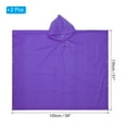 thumbnail image 2 of Uxcell Rain Ponchos, 2 Pack Waterproof Raincoats with Hood, Reusable EVA Rain Jackets for Camping Outdoor, Purple, 2 of 6