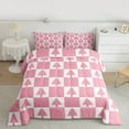 thumbnail image 2 of Feelyou Cartoon Xmas Tree Bedding Comforter Set for Kid, Merry Christmas Twin Comforter Sets, Pink Plaid Buffalo Reversible Bedding Set, Lightweight Room Decor, 2pcs, 2 of 8