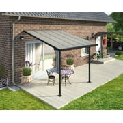 Palram - Canopia Feria 10 x 10 Polycarbonate/Galvanized Steel Patio Cover - Gray/Clear