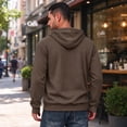 thumbnail image 5 of Axiiglly Hoodies for Men Drawstring Long Sleeve Brown Pullover Sweatshirt with Pockets Casual Trendy Big & Tall Hoodies S-3XL, 5 of 6