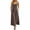 A Coffee, variant on Womens Summer Dresses Casaul Spaghetti Strap V Neck Ribbed Knit Loose Vacation Wedding Guest Maxi Tank Dress with Pockets
