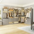 thumbnail image 4 of Homieasy Complete Corner & Straight Closet Organizer Suite:1 Corner Shelf Unit + 4 Tower Systems ( 4-Drawer+ 6-Drawer Options), 24+ Shelves, 4 Hanging Rods, Heavy Duty for Walk-In Closets,Gray, 4 of 7
