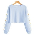 thumbnail image 2 of Hoodies For Girls Girls Long Sleeve Kids Crop Tops Girls Long Sleeve Tee Shirts Cute Daisy Pinted Fashion Sweatshirt Pullover Top Sky Blue 12-13 Years, 2 of 4