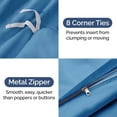 thumbnail image 5 of CGK Linens 3-Piece Premium Duvet Cover Set - King Size Soft Comforter Cover With Zipper & Matching Pillowcases, Denim Blue, 5 of 7