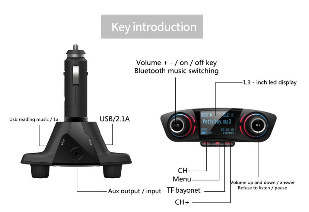 Clearance Electronics Rucky Bt Car Fm Transmitter Mp3 Player Hands Free Radio Adapter Kit Usb Charger Black Walmart Com