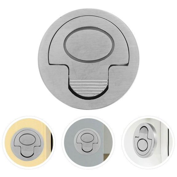 FRCOLOR Stainless Steel Round Pull Handle Flush Mount for Home Cabinets
