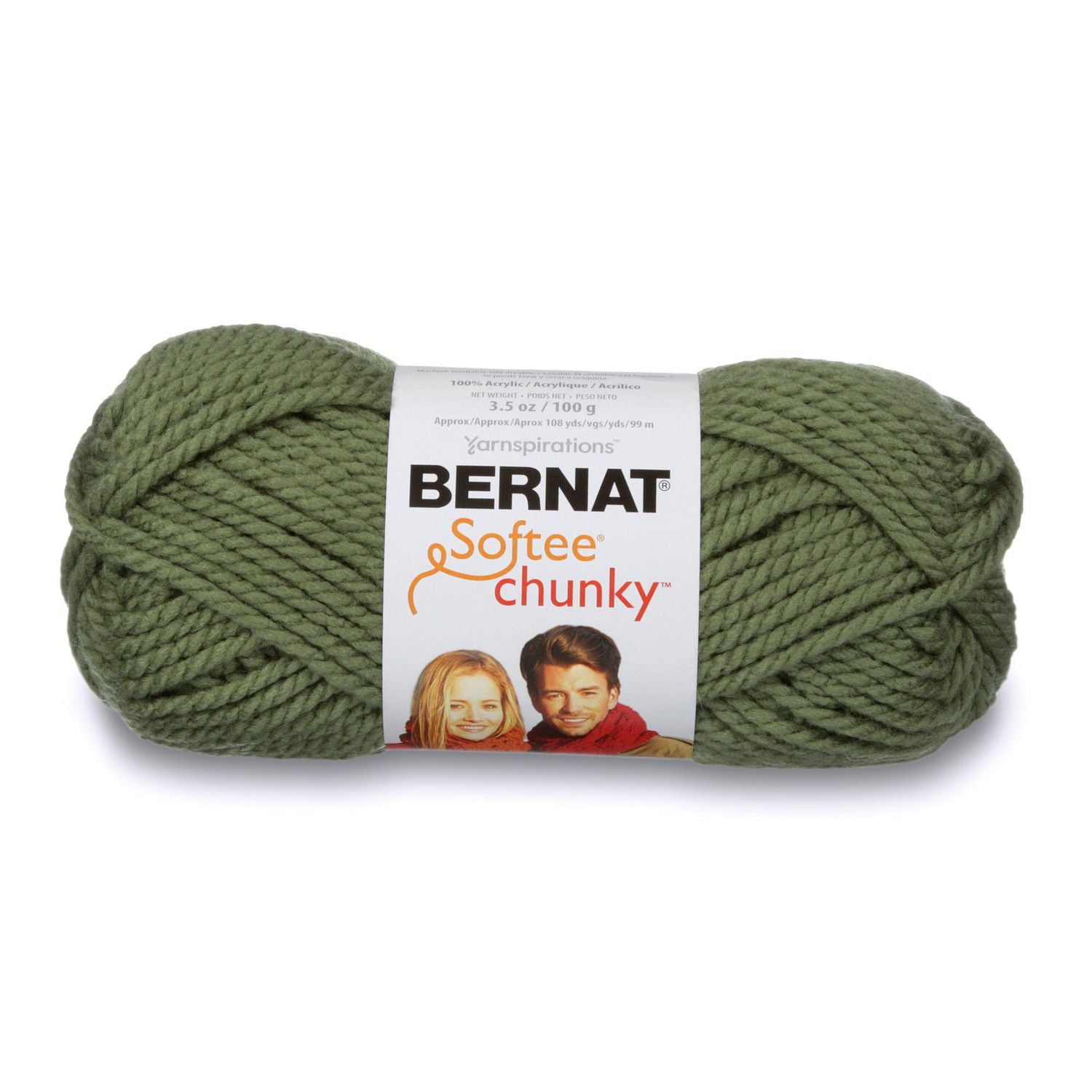 Bernat® Softee® Chunky™ Yarn, Acrylic #6 Super Bulky, 3.5oz/100g, 108 Yards, Acrylic #6 Super Bulky Yarn