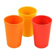 RE-PLAY 3pk Drinking Cups | Made in USA | Made from Recycled Milk Jugs | Fall (Red, Sunny Yellow, Orange)