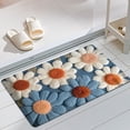 thumbnail image 1 of Floral Velvet Door Mat Luxe Wool Rug For Entryway Bathroom Dirt Durable Floor Carpet Home, 1 of 6