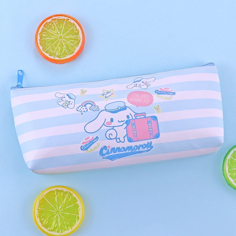 Kawaii Sanrio Cinnamoroll Kitty Kuromi My Melody Pencil Case Pu Waterproof  Cartoon Pen Bag Kindergarten Opening Gifts Child Toys