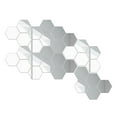 thumbnail image 1 of Pegatinas de espejo para pared, 30 piezas hexagonales de acrílico para bricolaje, para el hogar Plata 80x70x40mm, 1 of 9