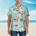 thumbnail image 2 of Xecao Christmas Winter Animals print Hawaiian shirt - a stylish short-sleeve button-down for men, perfect for casual beach and tropical outings., 2 of 9