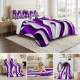 thumbnail image 6 of Twin Quilt Set 68''x86'', Purple White Moire Lightweight Summer Bedspread Coverlet Set with 2 Pillow Shams, Modern Abstract Art Breathable All Season Quilt Bedding for Dorm/Bedroom, 6 of 9