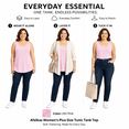 thumbnail image 4 of Afelkas Women's Plus Size Tank Tops Scoop Neck Sleeveless Stretch Tunic Shirts Wide Strap Basic Casual Undershirt for Everyday Wear Pink,XXXXL, 4 of 7