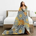 thumbnail image 5 of DouZhe Ultra-Soft Micro Fleece Lightweight Flannel Bed Blanket, Bohemia Mandala Kaleidoscope Print Cozy Warm Throw Blankets, 80"x60", 5 of 7