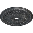 thumbnail image 3 of Ekena Millwork 27 7/8"OD x 3 7/8"ID x 2 1/2"P Tomango Egg & Dart Ceiling Medallion (Fits Canopies up to 6 3/4"), Hand-Painted Pewter, 3 of 6