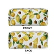thumbnail image 3 of WIRESTER Rectangle Leather Cosmetic Bag, Makeup Bag for Women - Lemon Leaf Walnuts, 3 of 7