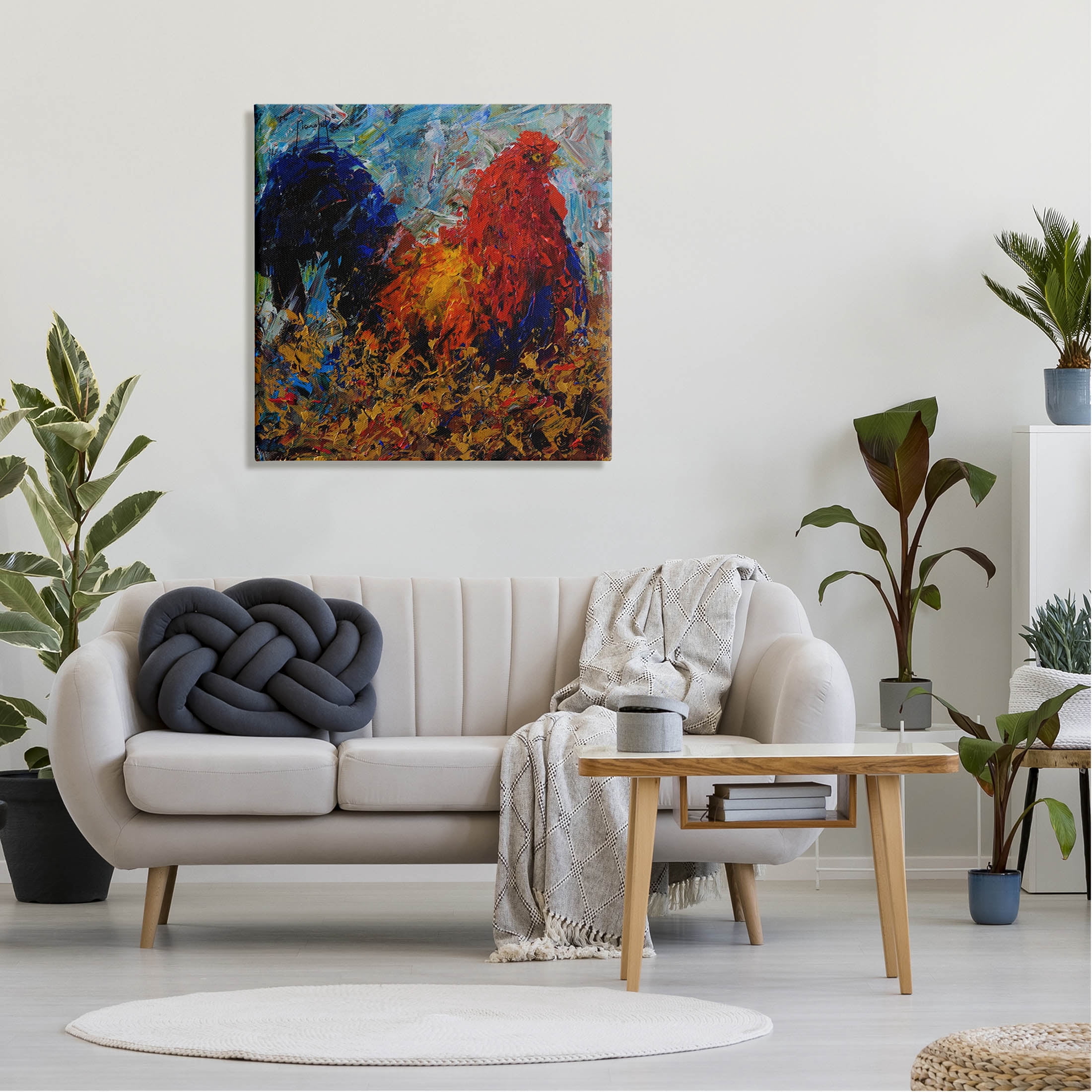 Stupell Industries Impressionist Rooster Modern Portrait Painting Gallery Wrapped Canvas Print Wall Art, Design by Joseph Marshal Foster