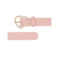 thumbnail image 2 of INSPIRE CHIC Stylish Women's Belt Heart-Shaped Buckle with Beads Belts Encrusted Buckle Solid Color Waistband for Dress 40.6x1.3" Pink, 2 of 5