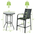 thumbnail image 2 of Patiojoy 3 PCS Patio Bistro Set Outdoor Table & Chairs Set w/Tempered Glass Top Black, 2 of 6
