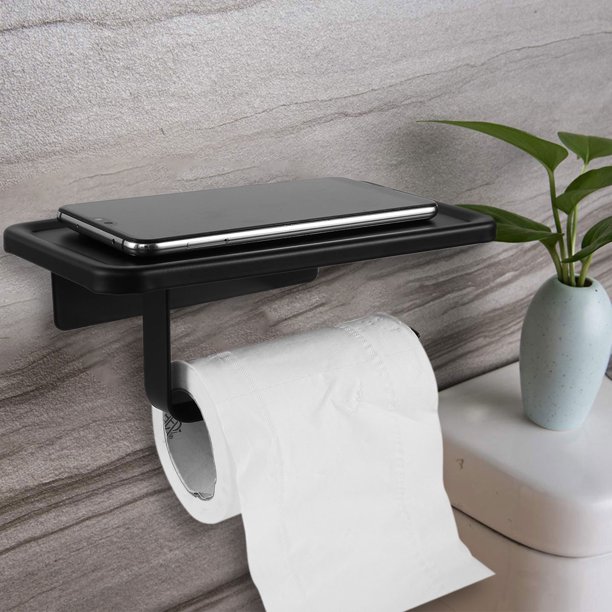 Harupink Kitchen Paper Roll Holder With Phone Shelf Self Adhesive
