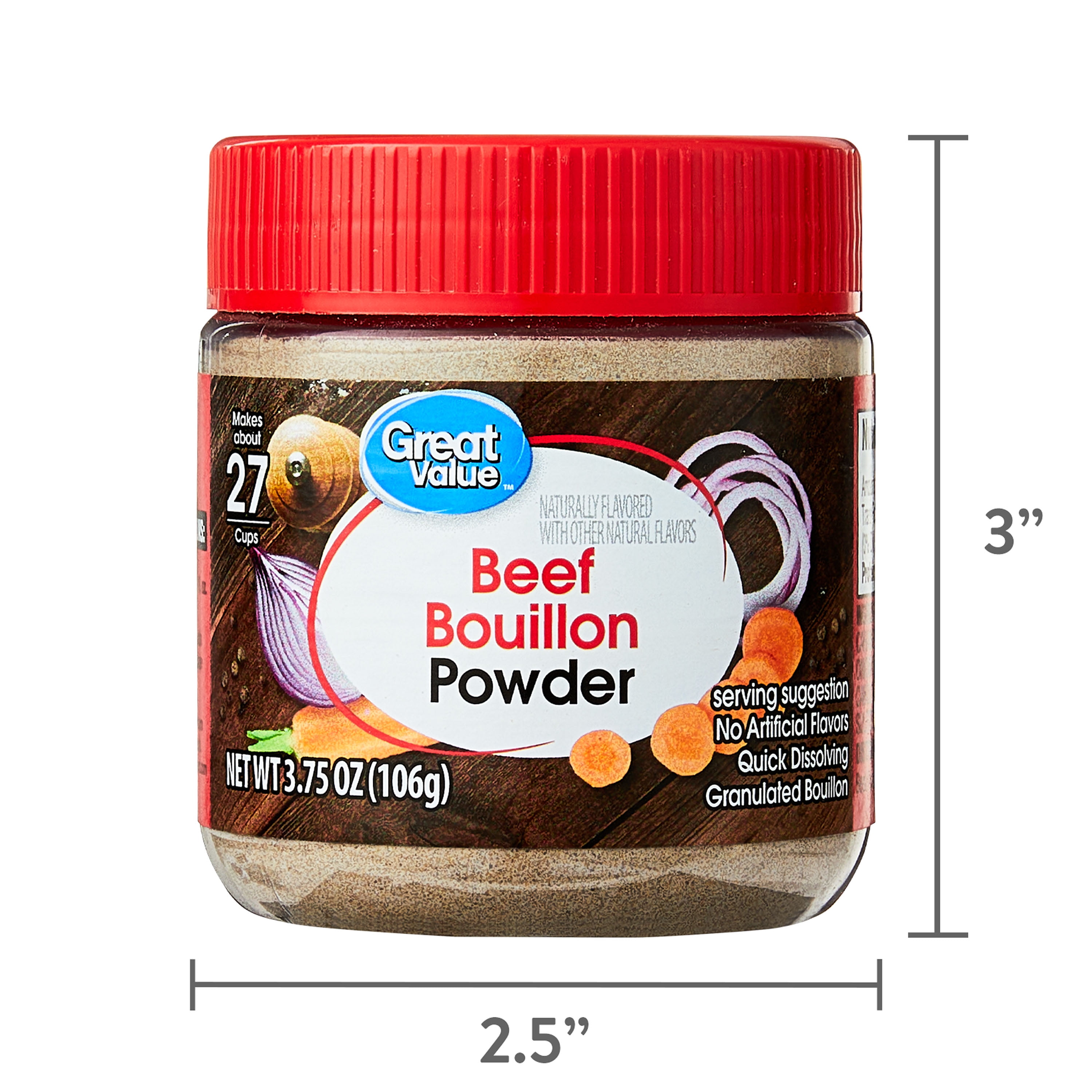 Great Value Chicken Bouillon Powder 3.75oz Jar Flavor Broth for