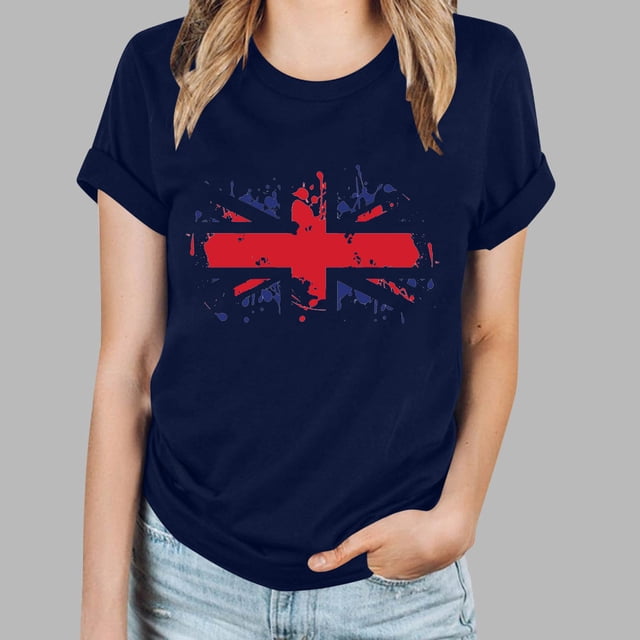 Fiudx Ofertas Flash Artículos En Oferta Tops con Estampado de Moda para Mujer, Blusa de Manga Corta con Cuello Redondo, Camisetas