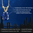 thumbnail image 2 of Gem Stone King 10K Yellow Gold Blue Created Sapphire Pendant Necklace for Women | 1.00 Cttw | Gemstone September Birthstone | Pear Shape 7X5MM | With 18 inch Chain, 2 of 6