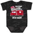 thumbnail image 3 of Inktastic Valentine Fire Truck White and Pink Hearts Boys or Girls Baby Bodysuit, 3 of 5