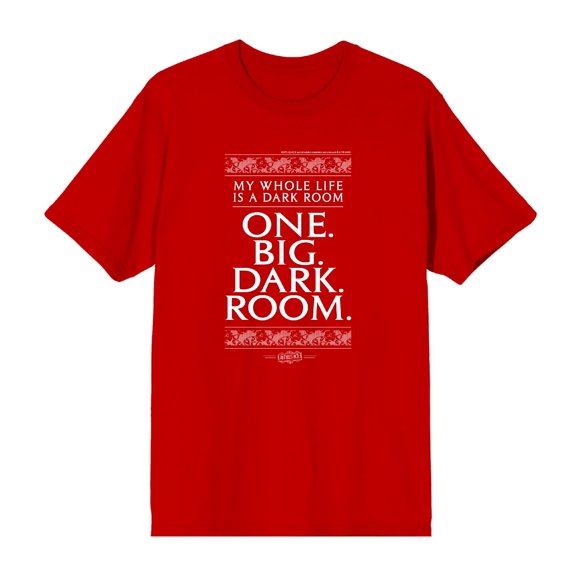 Beetlejuice My Whole Life Is A Dark Room Men's Red Crew Neck Short Sleeve Tee-Medium