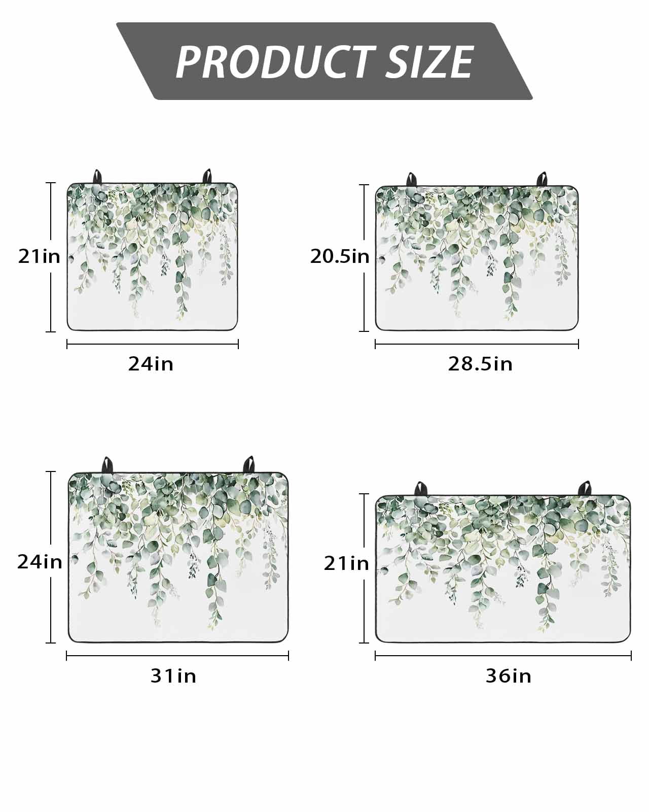 Stove Top Covers for Electric Stove, Retro Eucalyptus Leaves Glass Stovetop Cover Protector, Rustic Pastoral Botanical Induction Cooktop Protector Oven Mat for Kitchen Countertop 24"x21"