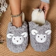 thumbnail image 5 of Qingpeng Ladies Closed Toe Open Back Plush Slippers Soft Cozy House Shoes Comfortable Indoor Footwear with Playful Sheep Design for Home, 5 of 8