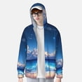 thumbnail image 3 of Picia Starry Night Ocean View Women's Men's UPF 50+ Sun Protection Hoodie Shirt Long Sleeve SPF Fishing Outdoor UV Hiking Lightweight Shirts-XX-Large, 3 of 9
