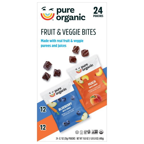 Pure Organic Fruit and Veggie Bites Variety Pack, 24 ct.