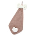 thumbnail image 3 of High-density Coral Fleece Love Patch Embroidered Bowknot Hand Towel Peach Heart, 3 of 9
