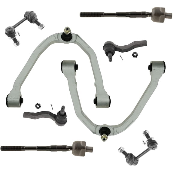 Detroit Axle - Front 8pc Control Arms Kit 2003-2007 Infiniti G35, 03-09 Nissan 350Z, 2 Upper Control Arms 4 Tie Rods 2 Sway Bars Suspension Kit 2003 2004 2005 2006 2007 2008 2009 Replacement