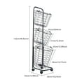thumbnail image 2 of Laundry Basket with Wheels, 3 Tier Large Laundry Hampers, Removable Wire Baskets, 2 of 18