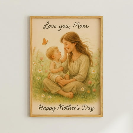 369 Prints happy Mother'S Day Quote Wall Art I Love You Mom, Mother'S Day Gift From Son Or Daughter Floral Mothers Day Flower Print For Mom UNFRAMED, 16x24
