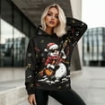 thumbnail image 5 of COEQINE Oversized Women's Hoodies Sweatshirts Pullover Tops Crewneck Fit Loose Long Sleeves Fashion Y2K Casual Wear Hooded Sweatshirt Christmas Snowman and Guitar Outfits Clothes, S, 5 of 7
