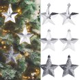 thumbnail image 2 of UYUH Christmas Plastic Pendant Ornaments 5-Pointed Star & Snowflake Decor 3.2” to 4.2” Hanging Ball Decorations for Tree, Gift Bags, Tabletop, Parties, 2 of 5